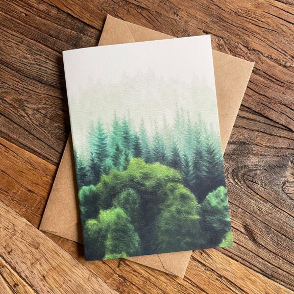 Wenskaart groene woud